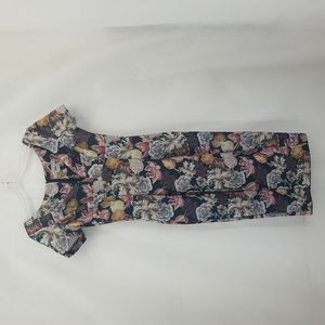 ASOS Black Floral Midi Wiggle Dress